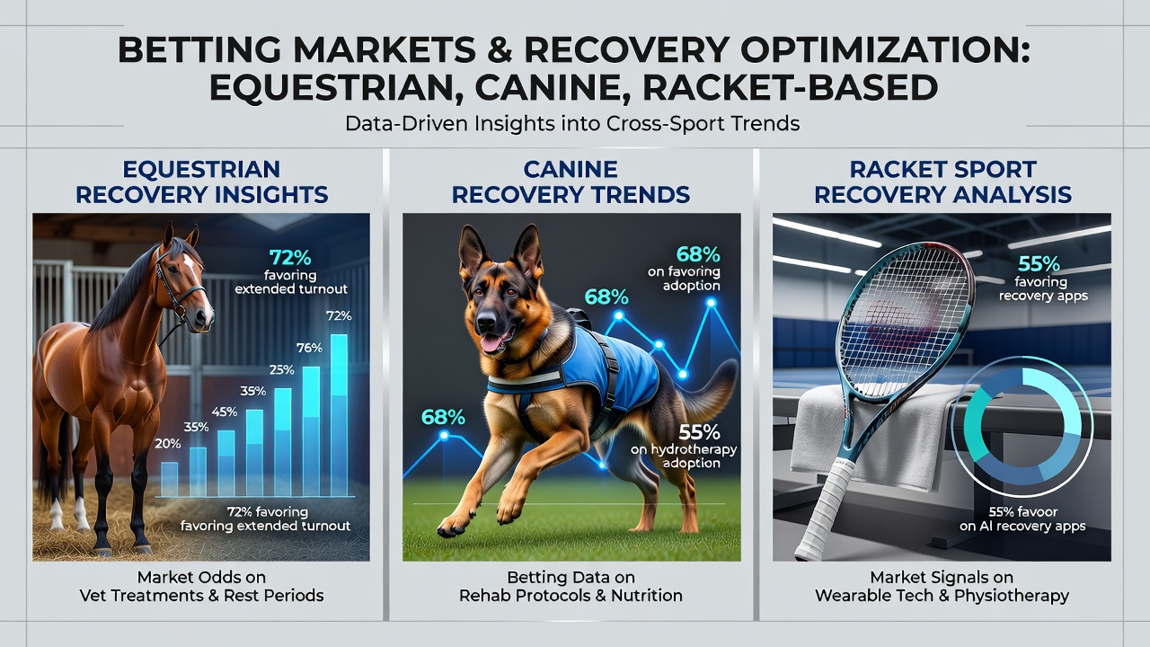 Comparative chart of recovery optimization metrics in racket sports versus equestrian and canine events